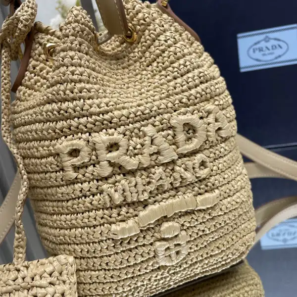 Firstbag Prada TCrochet and leather bucket bag-20*17*12CM 0122