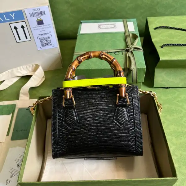 First bag Gucci Diana lizard mini bag 0126