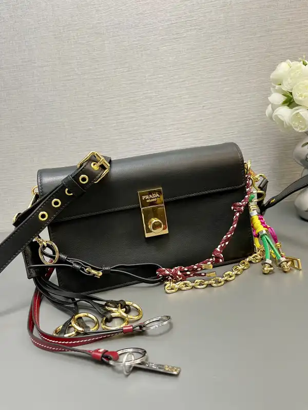 Firstbags ru review Prada Soft Sound small leather shoulder bag with charms 0122