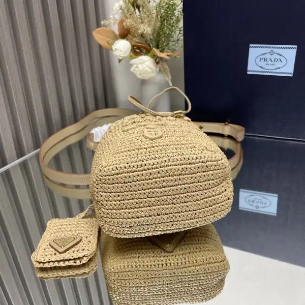 Firstbag Prada TCrochet and leather bucket bag-20*17*12CM 0122