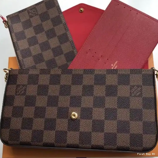 First bag ru N63032 Pochette Bag Vuitton Damier Felicie Louis 0214