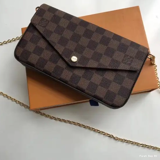 First bag ru N63032 Pochette Bag Vuitton Damier Felicie Louis 0214