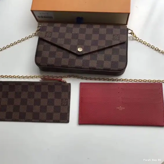 First bag ru N63032 Pochette Bag Vuitton Damier Felicie Louis 0214