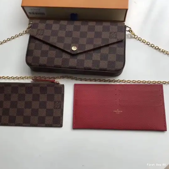 First bag ru N63032 Pochette Bag Vuitton Damier Felicie Louis 0214